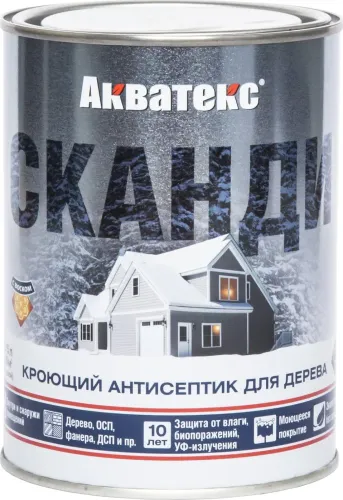 Акватекс СКАНДИ кроющий антисептик для дерева айсберг 0,75л