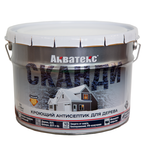 Акватекс СКАНДИ кроющий антисептик для дерева айсберг 2,5л