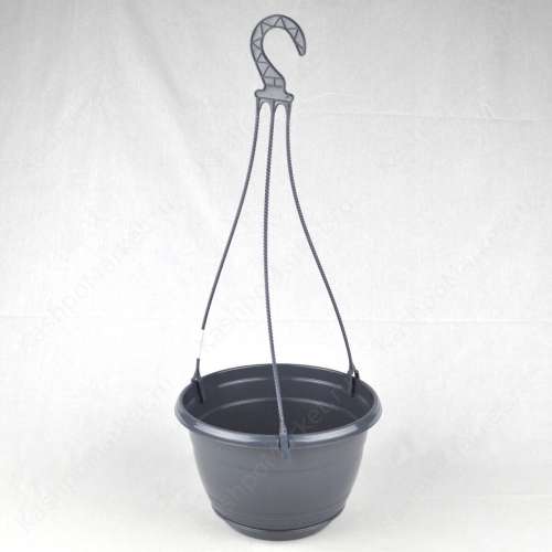 Кашпо подвесное Глория с поддоном 4,2л антрацит