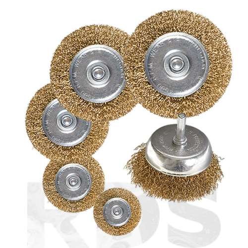 Набор щеток крацовок со шпилькой для дрели 5 предм