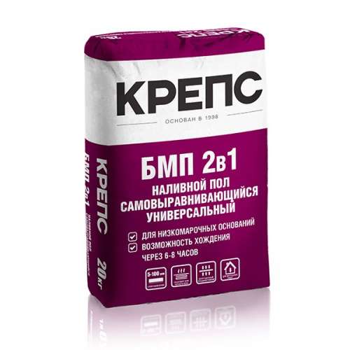 Ровнитель для пола Крепс БМП 2в1 самовыравн. 20кг