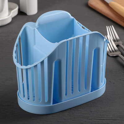 Сушилка для столовых приборов 3-х секц. голубая