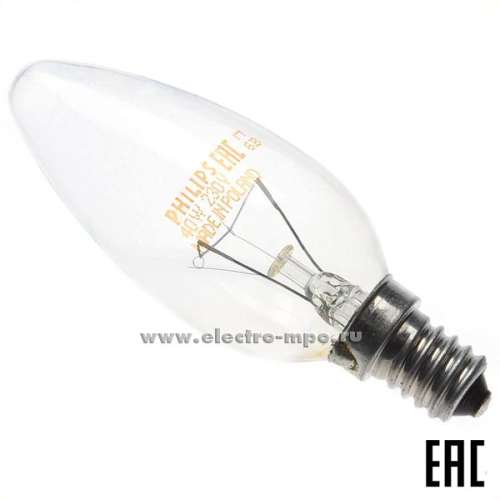 Лампа  2 GE 74396/С1 40W CI E27 прозр.свеча