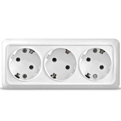 Розетка 3-ая с/з бел. Олимп ОП, 16А, 220В 1161