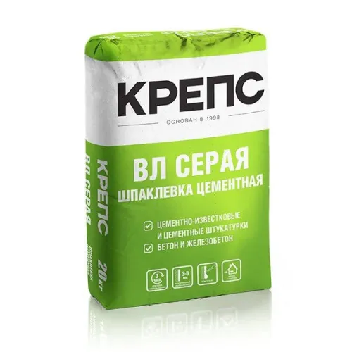Шпаклевка КРЕПС ВЛ цементная, серая 20кг