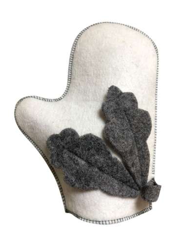 Рукавичка дубовая  белая Жар-Банька