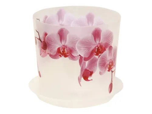 Кашпо пласт ДЕКО 2,4л орхидея с подставкой