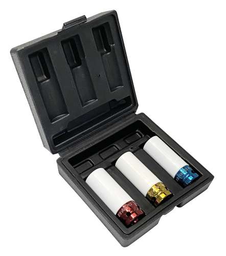 Набор ударных удлининенных торцевых головок Кратон 1/2" 17, 19, 21мм в кейсе 22814016