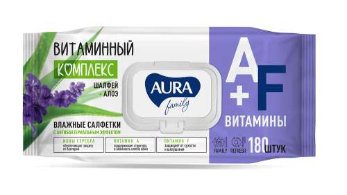 Салфетки влажные AURA 60шт