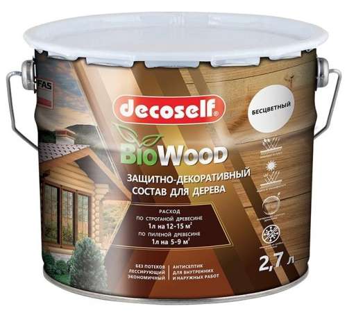 Антисептик ПУФАС лессирующий для дерева ТИК Decoself 2,7л