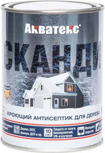 Акватекс СКАНДИ кроющий антисептик для дерева база С 0,75л