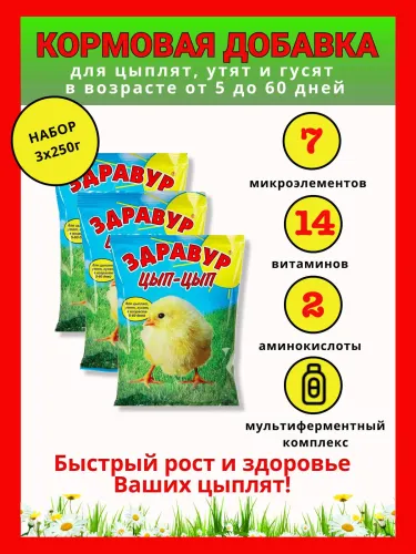 Премикс ЗДРАВУР ЦЫП-ЦЫП 250гр