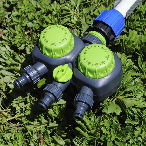 Таймер для полива механич. до 2-х часов 3-х канальный с таймерами для двух выходов и краном YM203