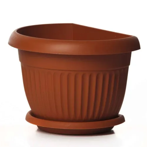 Горшок настенный Ливия 0,8л глина/терракот с подстав.