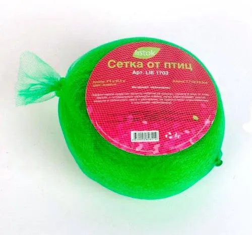 Сетка ОТ ПТИЦ LISTOK 1,7*1,7 (4м*5м) зеленая