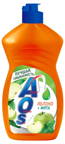 Средство д/посуды AOS Яблоко и мята 450мл