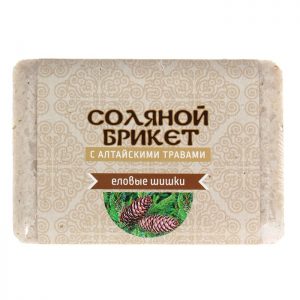 Соляной брикет для бани "Еловые шишки" 1,35кг