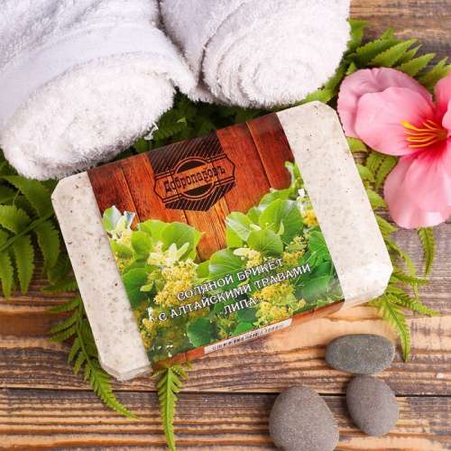 Соляной брикет для бани "Липа" 1,35кг