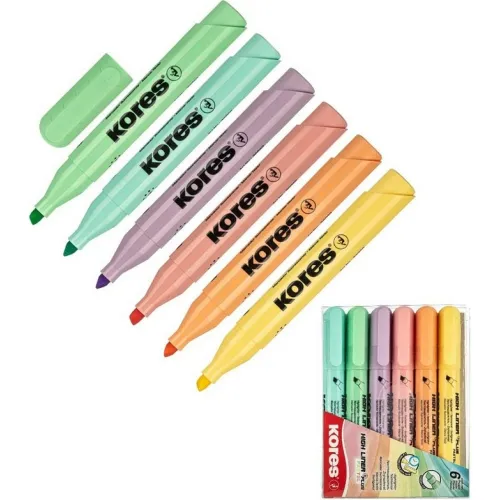 Маркер выделитель текста 4цв Kores 400747