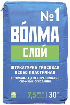 Штукатурка гипсовая ВОЛМА СЛОЙ 30 кг 45 шт/пд