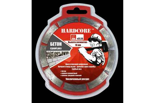 Диск сухой отрезной алмазный 125x22.23мм Hardcore Бетон 180125